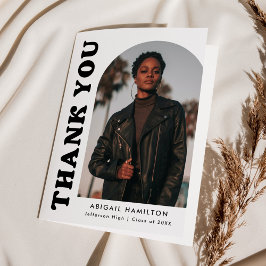 Tarjeta De Agradecimiento Arco de compensación blanco y negro 4 Graduación d