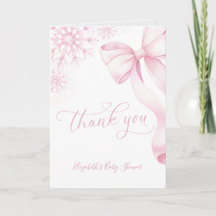 Tarjeta De Agradecimiento Arco de copo de nieve rosa plegable para baby show