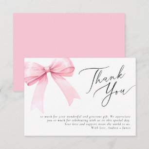 Tarjeta De Agradecimiento Arco de Coqueta Rosa Boda Shower