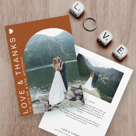 Tarjeta De Agradecimiento Arco de fotos de amor moderno Terracotta
