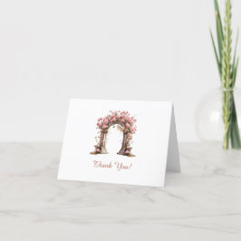 Tarjeta De Agradecimiento Arco de los Rosas de Rubor Boho Boda