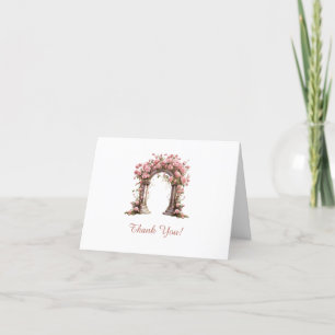 Tarjeta De Agradecimiento Arco de los Rosas de Rubor Boho Boda