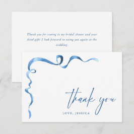 Tarjeta De Agradecimiento Arco de mano pintado con acuarela azul, gracias