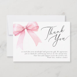 Tarjeta De Agradecimiento Arco de Novia Coqueta Rosa Chorro Nupcial