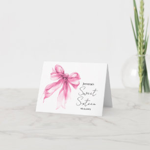 Tarjeta De Agradecimiento Arco de Rosa Sonrojado Coquette Script Sweet 16 Gr
