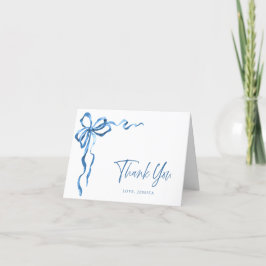 Tarjeta De Agradecimiento Arco dibujado a mano de acuarela azul Simple Moder