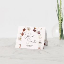 Tarjeta De Agradecimiento Arco floral de boda boho de otoño para enamorarse