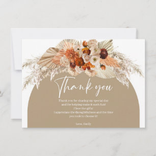 Tarjeta De Agradecimiento Arco floral de cobre en terracota naranja quemada 
