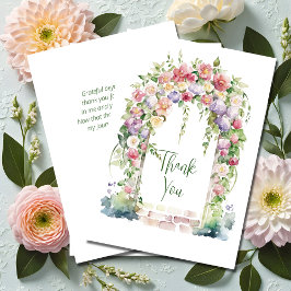 Tarjeta De Agradecimiento Arco Floral de Graduación Boho