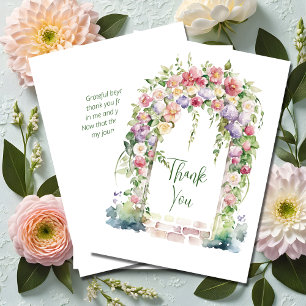 Tarjeta De Agradecimiento Arco floral de graduación boho