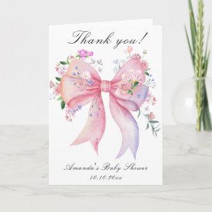 Tarjeta De Agradecimiento Arco floral Flores Niña Baby Shower Gracias