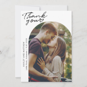Tarjeta De Agradecimiento Arco Moderno 2 Fotos Boda Elegante