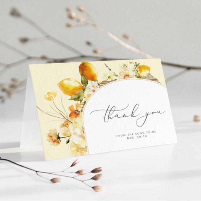 Tarjeta De Agradecimiento Arco moderno de limón para despedida de soltera (Subido por el creador)