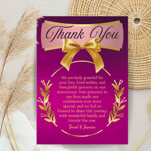 Tarjeta De Agradecimiento Arco personalizado para fiesta de bodas y aniversa