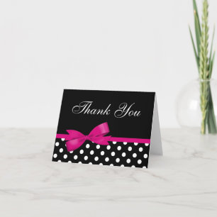 Tarjeta De Agradecimiento Arco Rosa Puntos Negros Gracias