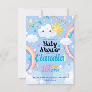 Tarjeta De Agradecimiento Arcoiris Baby Shower