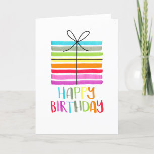 Tarjeta De Agradecimiento arcoíris colorido regalo genérico de cumpleaños fe