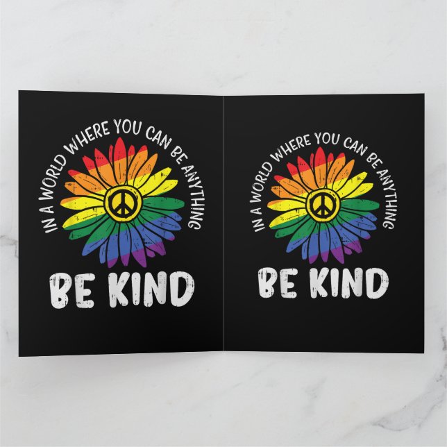 Tarjeta De Agradecimiento Arcoíris de bondad mundial (Interior)