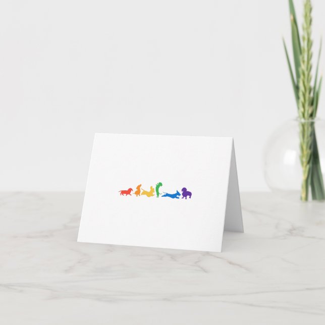 Tarjeta De Agradecimiento Arcoiris de Dachshund (Anverso)