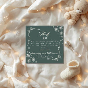Tarjeta De Agradecimiento Arcoíris de nieve verde bebé Labor  Parto UCI Hosp