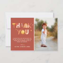 Tarjeta De Agradecimiento Arcoiris del Boho Sunshine | Foto Gracias