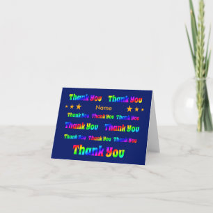 Tarjeta De Agradecimiento Arcoiris gracias al nombre personalizado