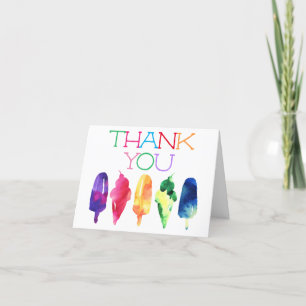 Tarjeta De Agradecimiento Arcoiris Hielo Crema Popsicle Gracias