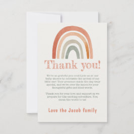 Tarjeta De Agradecimiento Arcoiris mínimo gracias a los clientes de la ducha