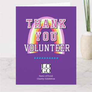 Tarjeta De Agradecimiento Arcoíris Negocio  Voluntario Púrpura