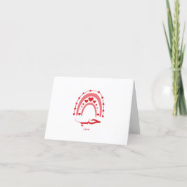 Tarjeta De Agradecimiento Arcoiris rojo con amor en árabe moderno