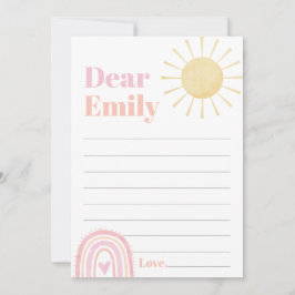 Tarjeta De Agradecimiento Arcoiris rosa Maravillosa cápsula del primer cumpl