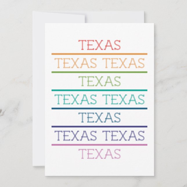 Tarjeta De Agradecimiento Arcoiris Texas, Texas (Anverso)