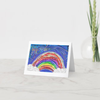 Tarjeta De Agradecimiento Arcoiris tormentoso (en blanco dentro)