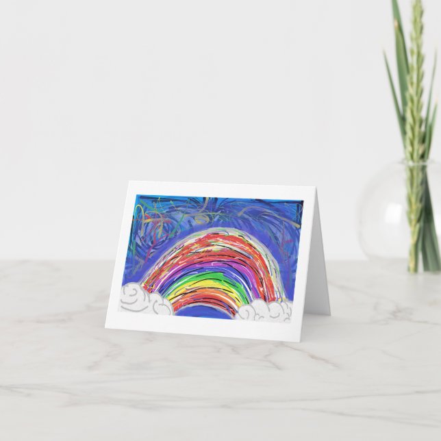 Tarjeta De Agradecimiento Arcoiris tormentoso (en blanco dentro) (Anverso)
