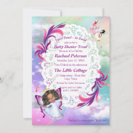 Tarjeta De Agradecimiento Arcos de lluvia, nubes esponjosas, Baby Shower mar