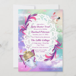 Tarjeta De Agradecimiento Arcos de lluvia, nubes esponjosas, Baby Shower mar