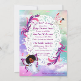 Tarjeta De Agradecimiento Arcos de lluvia, nubes esponjosas, Baby Shower mar