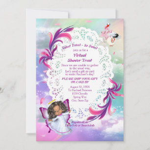 Tarjeta De Agradecimiento Arcos de lluvia, nubes esponjosas, Baby Shower mar