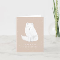 Arctic Fox Pink Winter Baby Shower Gracias