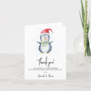 Tarjeta De Agradecimiento Arctic lindo Pingüino gracias baby shower