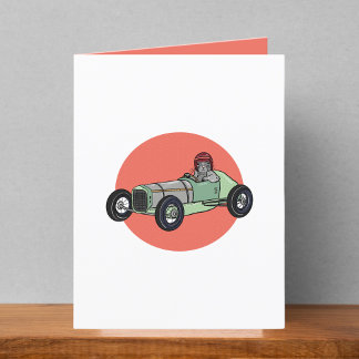 Tarjeta De Agradecimiento Ardilla en blanco de vagón de carreras vintage