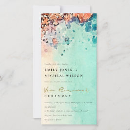 TARJETA DE AGRADECIMIENTO ARENA DE PLAYA ROCK WATERCOLOR VOW RENEWAL INVITE