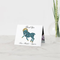 Aries Blue Impressionist Painting Style con oro
