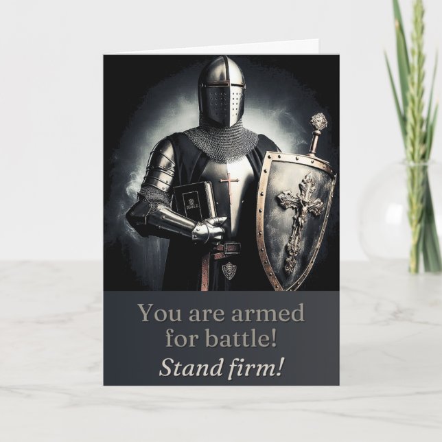 Tarjeta De Agradecimiento Arm Yourself para la batalla (Anverso)