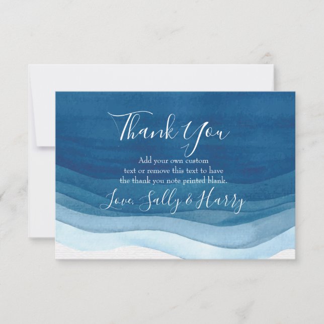 Tarjeta De Agradecimiento Armada, acuarela moderna Gracias Cartas (Anverso)