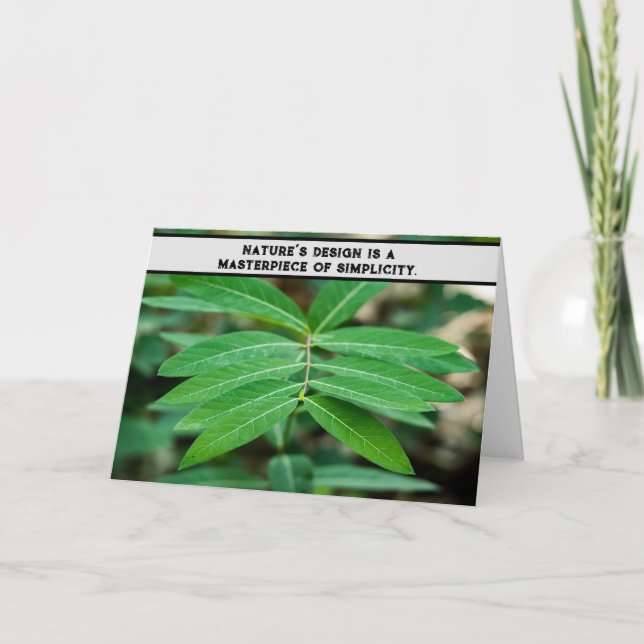 Tarjeta De Agradecimiento "Armonía de hojas verdes - Diseño de la naturaleza (Anverso)