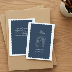 Tarjeta De Agradecimiento Arquitecto de Mentes Alegres Profesor Personalizad