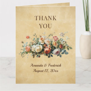 Tarjeta De Agradecimiento Arreglo floral boho rústico