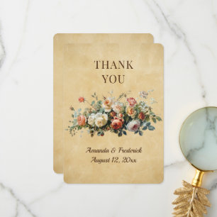 Tarjeta De Agradecimiento Arreglo floral boho rústico