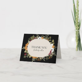 Tarjeta De Agradecimiento Arreglo Floral Botánico Otoñal Rústico Horizontal 